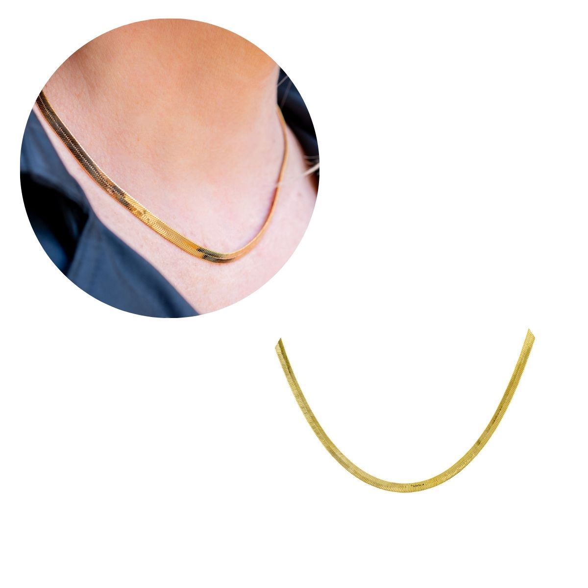 Colar Fita Lisa Média | Banhado a Ouro 18k